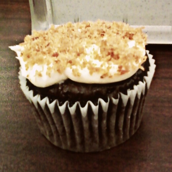 Cupcake with Bacon Sprinkles